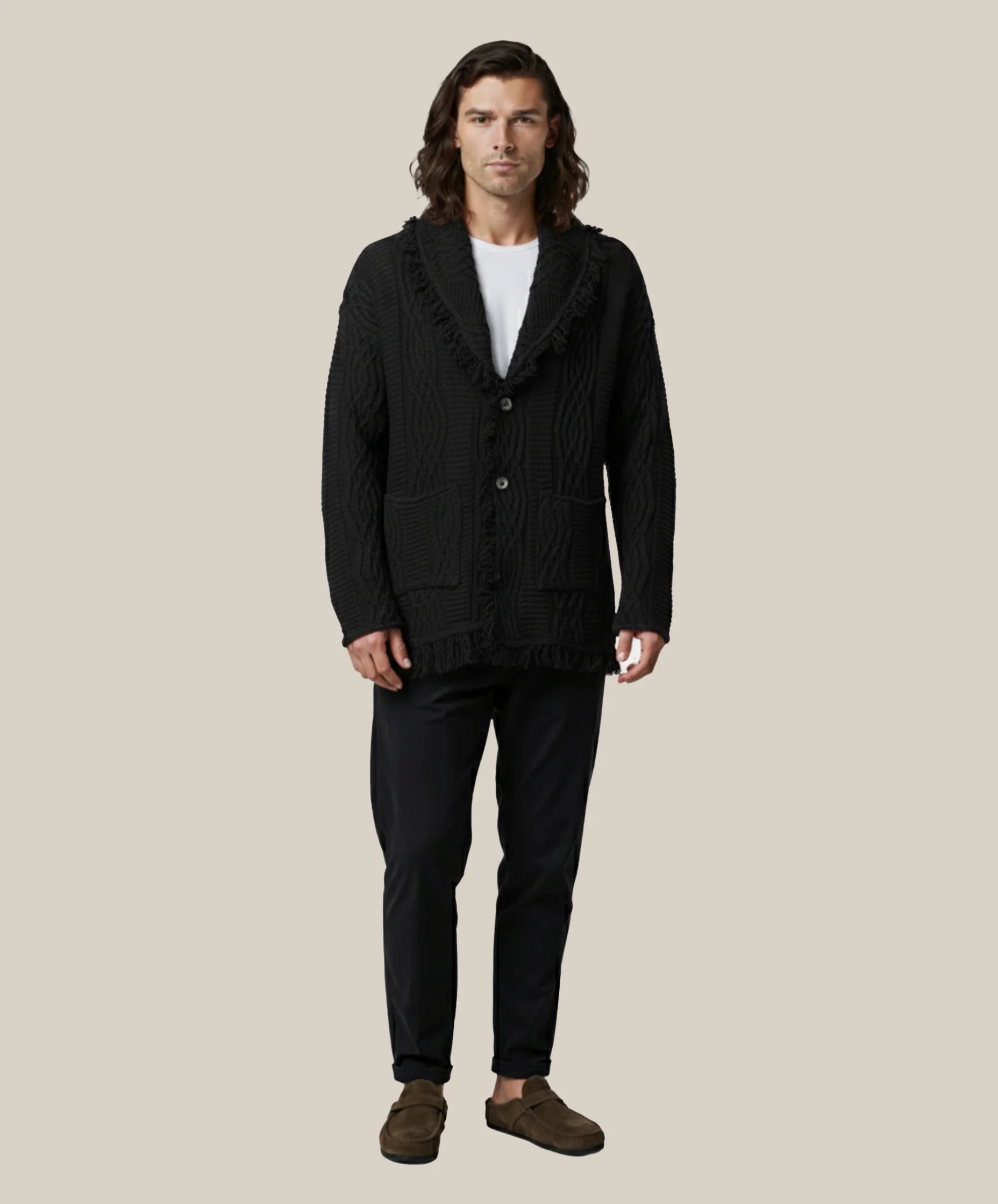 Equinox Black V-Neck Heritage Cardigan - Image 3